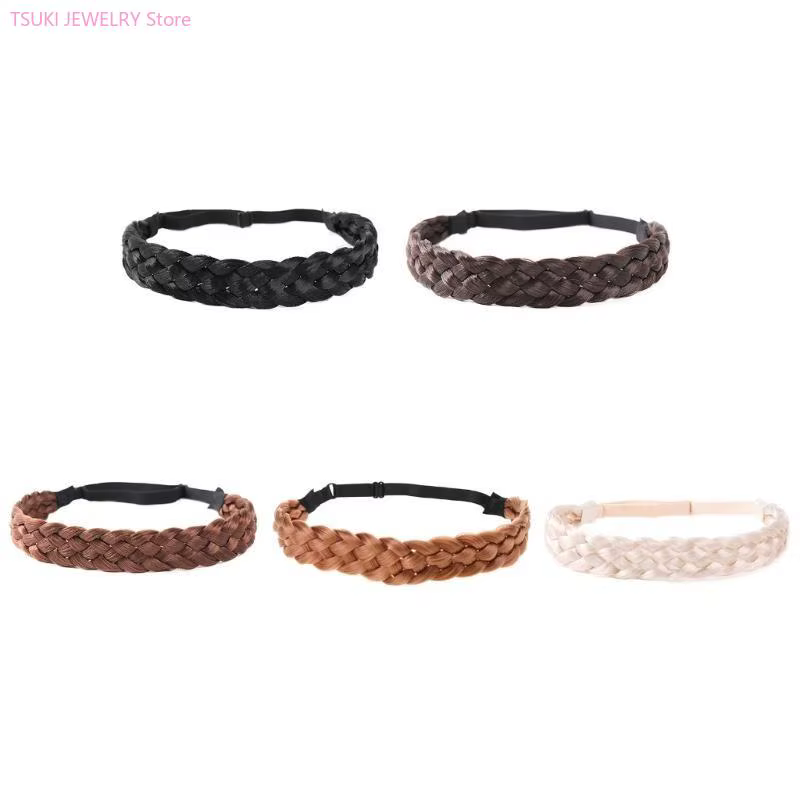62KE – bijoux cheveux pour femmes, bohème, bandeau frontal tressé synthétique, décors