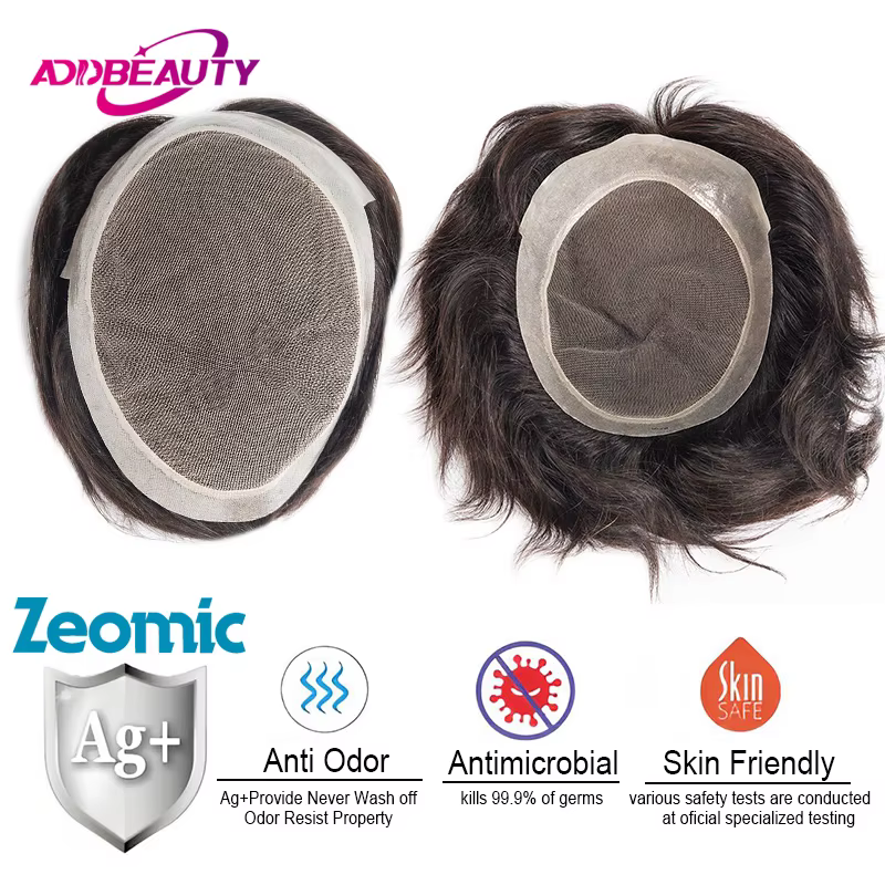 Nouveau Toupet pour Hommes Australien Anti-Odeur en Dentelle Suisse PU