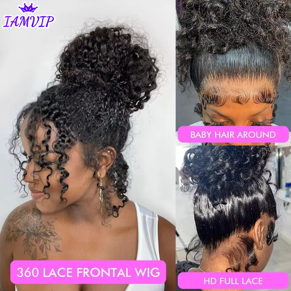 Perruque en cheveux humains ondulés 36 pouces, avec bande invisible, dentelle complète HD 360, densité 250, pré-épilée, pré-coupée, prête à porter, sans colle