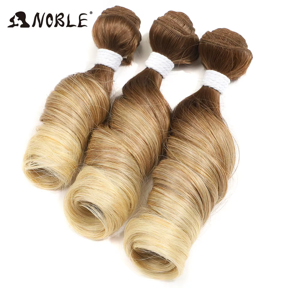 NOBLE Extensions de cheveux synthétiques en mèches de 10-12 pouces