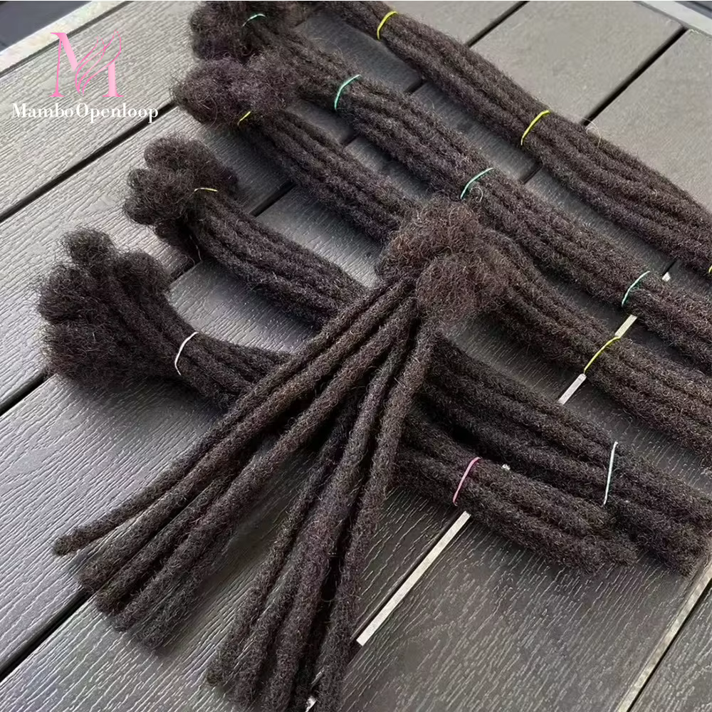 Extensions de dreadlocks de cheveux humains brésiliens de 6 à 20 pouces, vrais cheveux humains entièrement faits à la main, tresses au Crochet pour hommes et femmes
