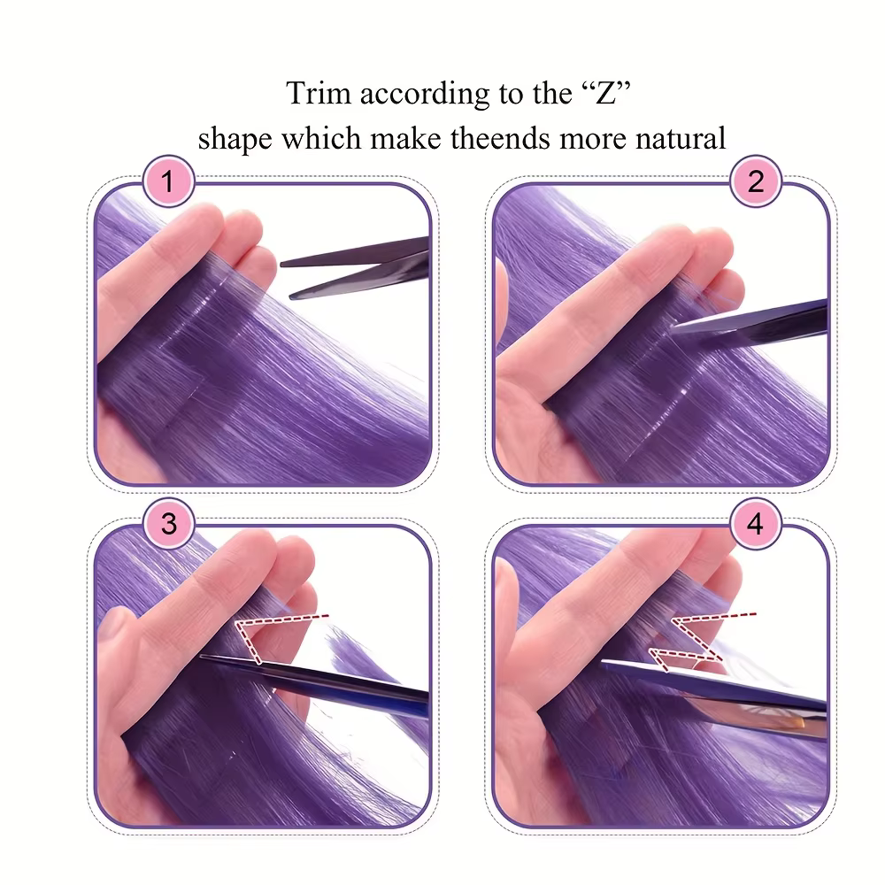 Extensions de cheveux synthétiques longues et lisses
