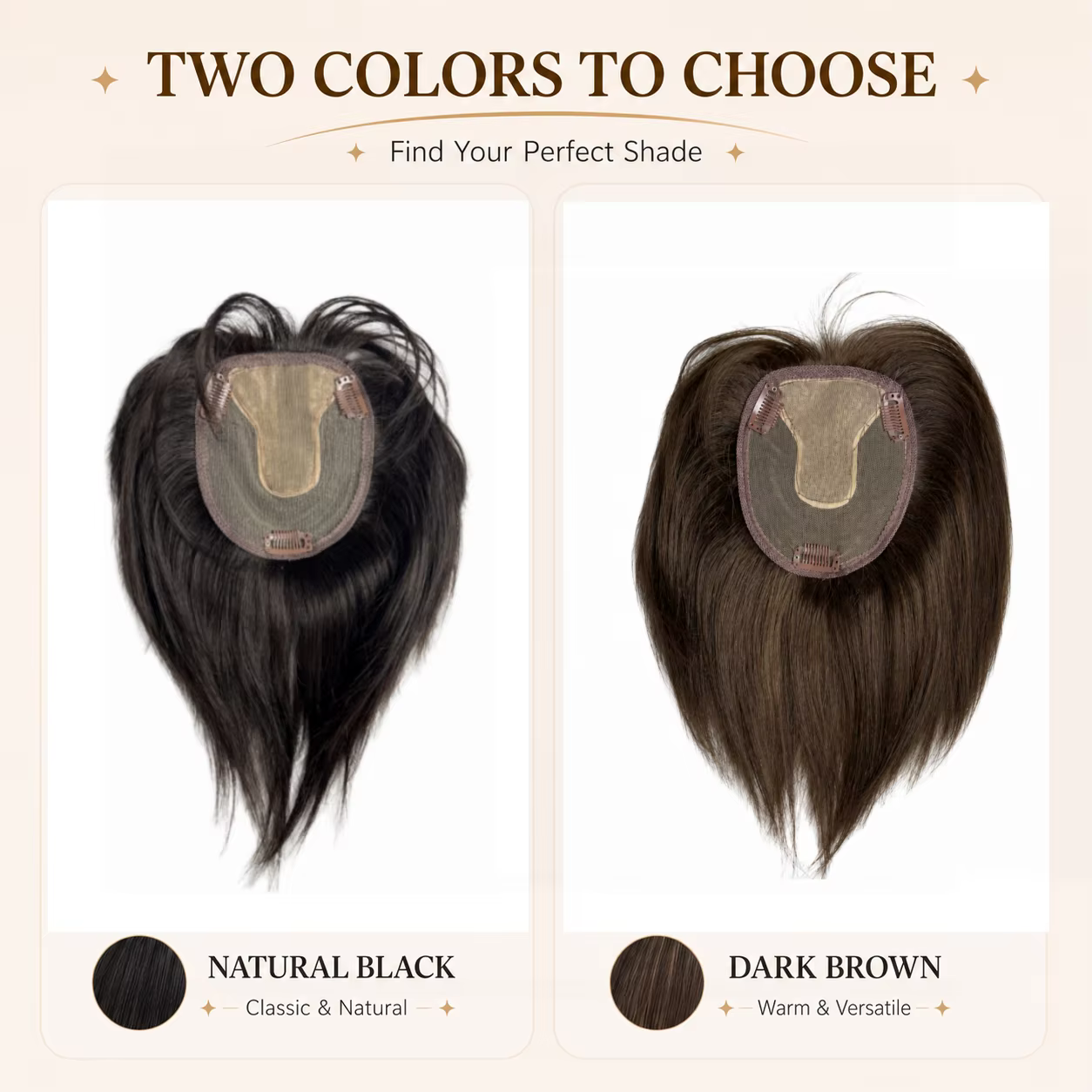 Extensions capillaires naturelles brésiliennes en T-part avec frange 3D à clipser pour femmes, couvrant la perte de cheveux, en cheveux humains