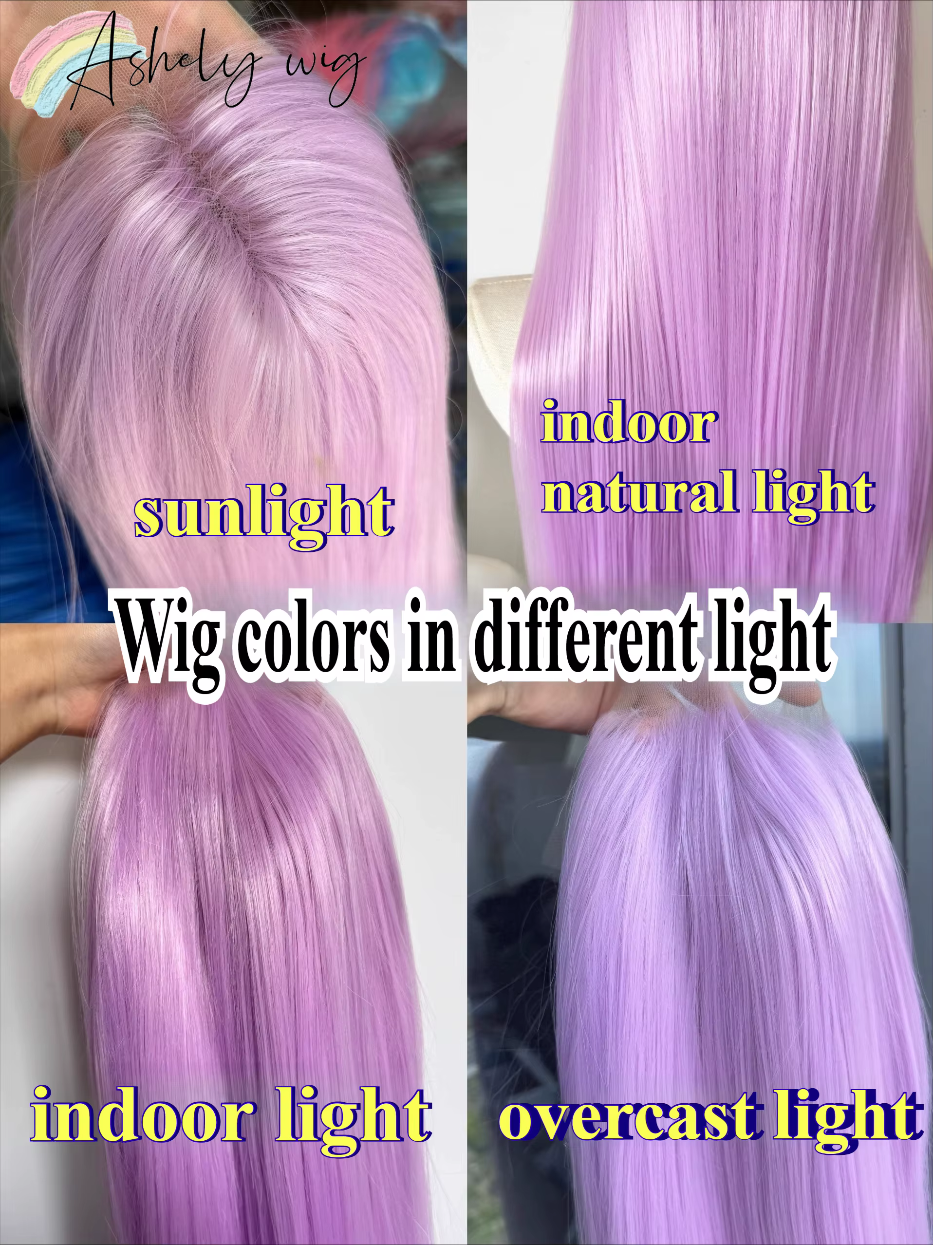 Perruque Lace Front Wig synthétique rose violette pour femmes