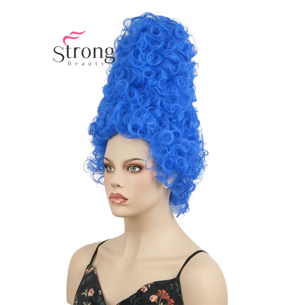 Marge Simpson Cosplay perruque Anime femmes bleu synthétique