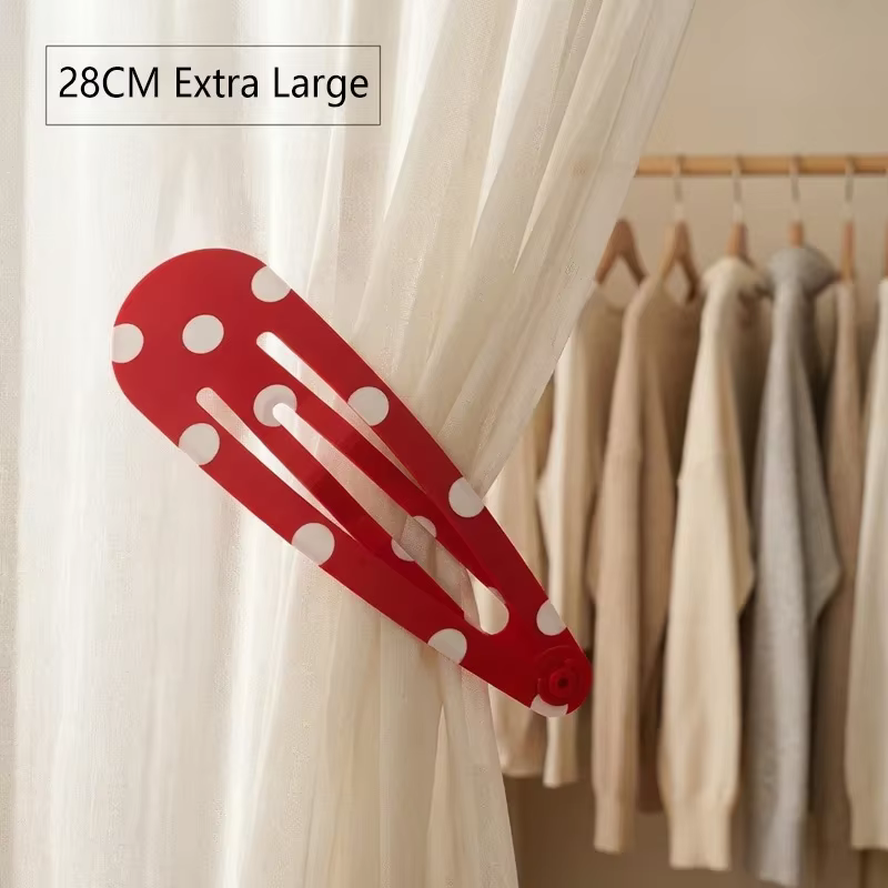 Barrettes à cheveux XXL à pois mignonnes 20 cm – Pinces BB tendance et créatives pour la décoration de sacs à dos et de rideaux