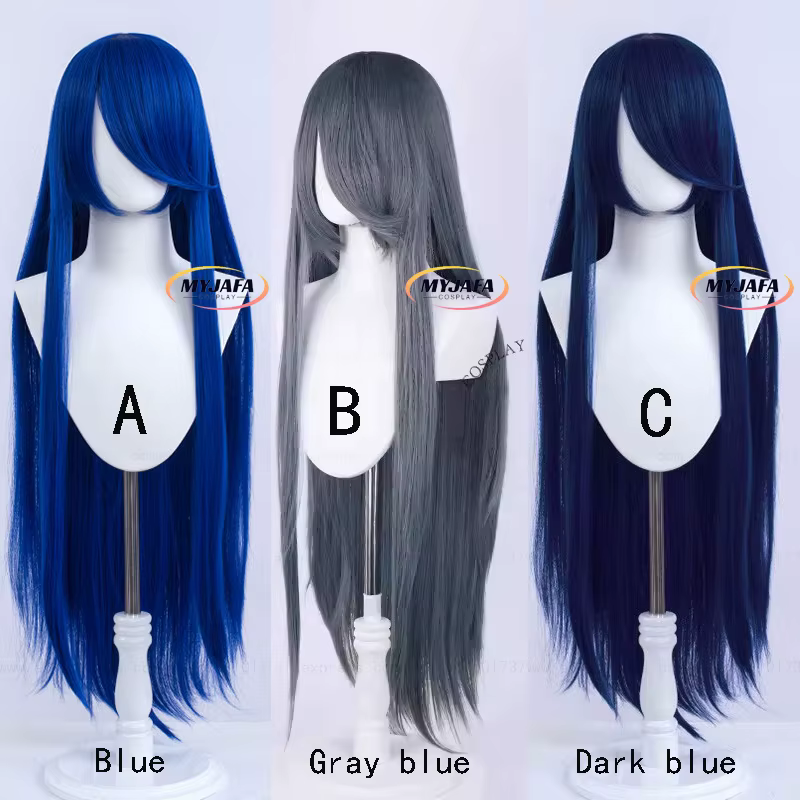 Perruque de Cosplay synthétique longue et lisse de 100cm
