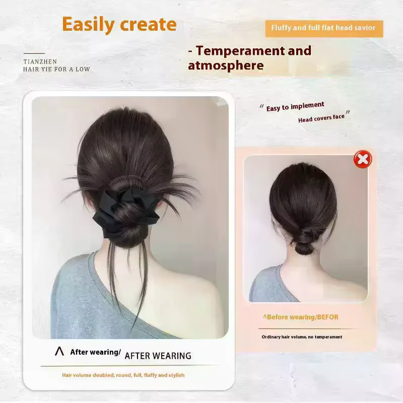 Pince à chignon synthétique en désordre avec bandeau