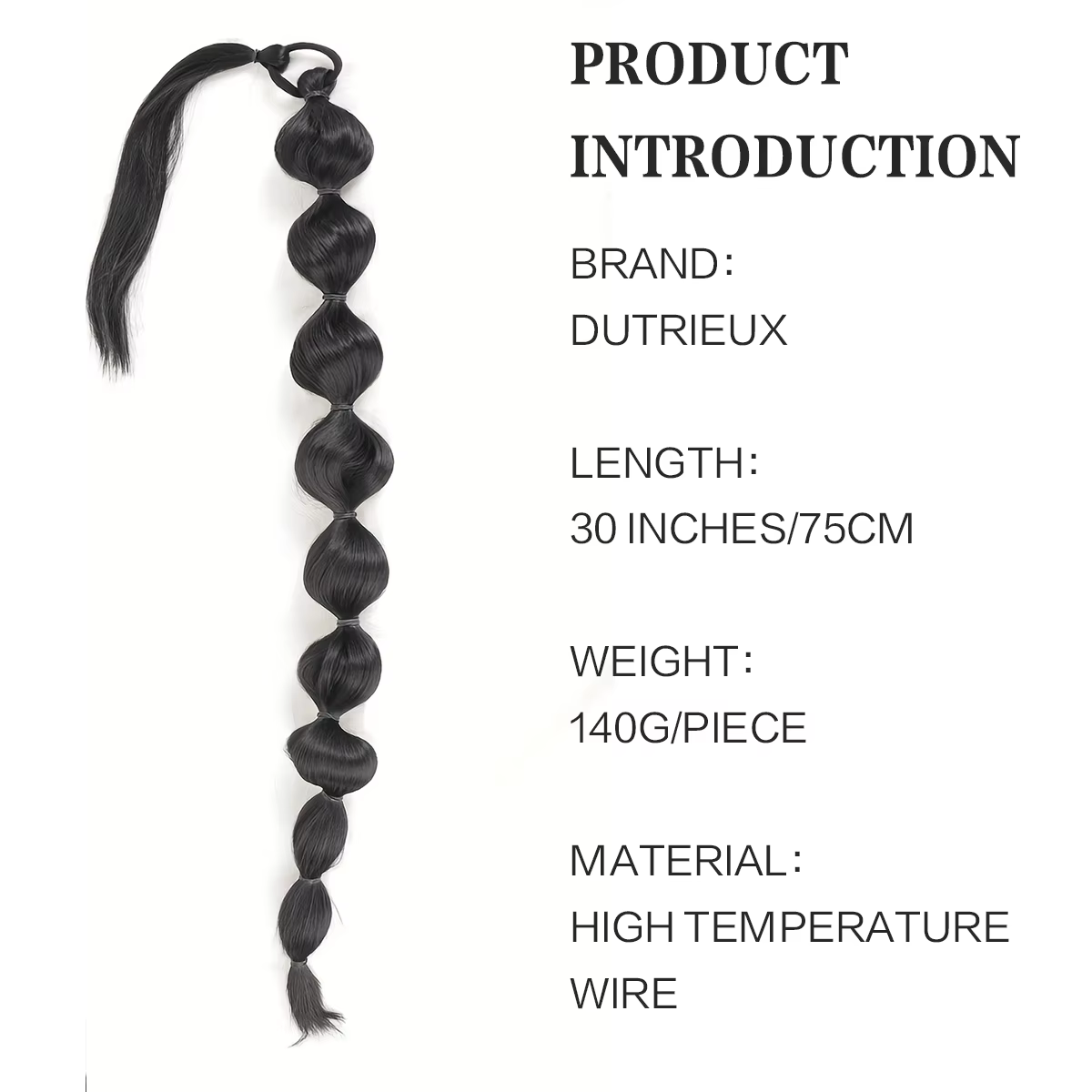 Extensions de cheveux synthétiques queue de cheval moelleuse africaine-tresse longue étendue