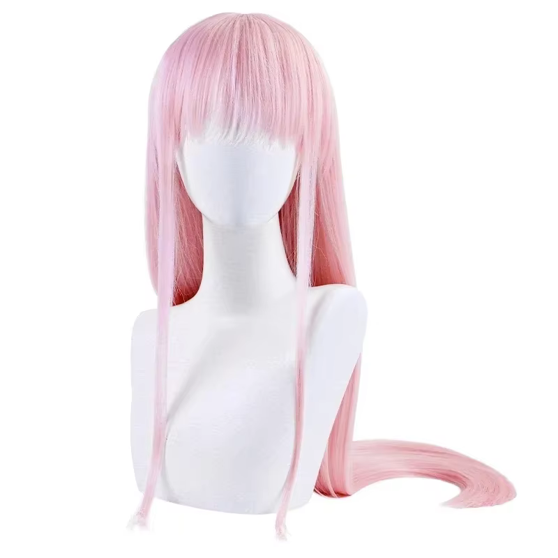 Perruque de Cosplay du Dessin Animé DARLING in the FRANXX 02, Postiche de ontariTwo, Sans Tenue de Sauna, Couleur Rose, Document