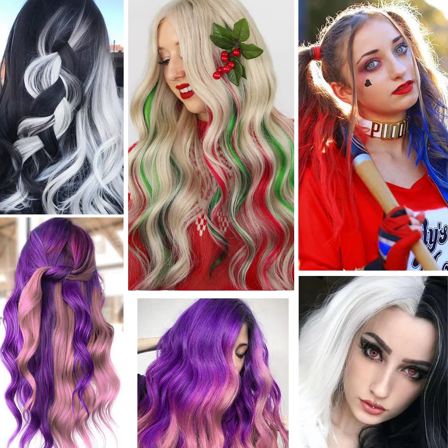 Extensions de cheveux à clips colorés pour femmes et hommes