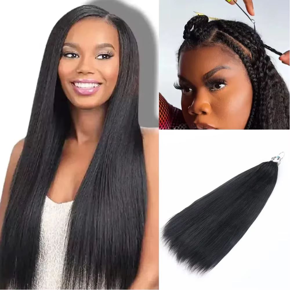 Extension de cheveux humains au Crochet Yaki léger Extensions droites