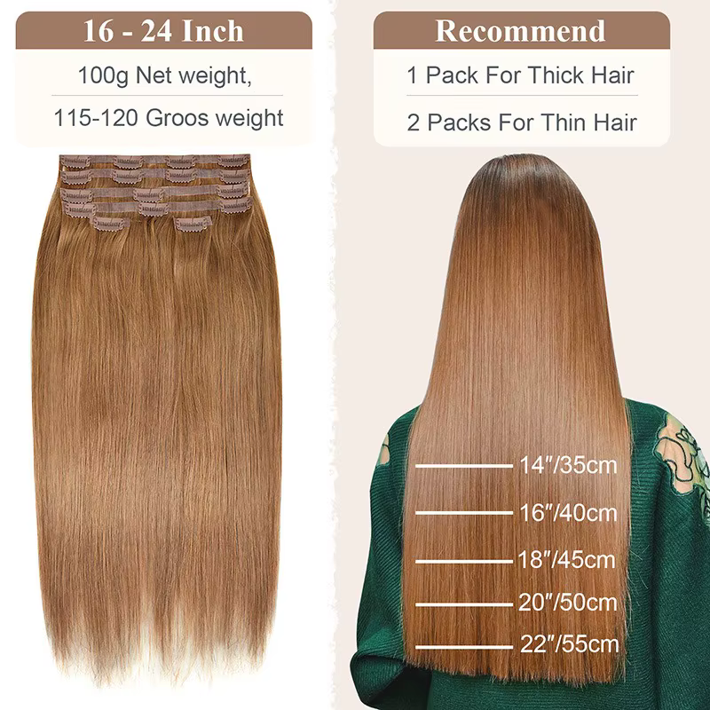 Clip en PU dans les extensions de cheveux humains # Perruques invisibles pour femmes