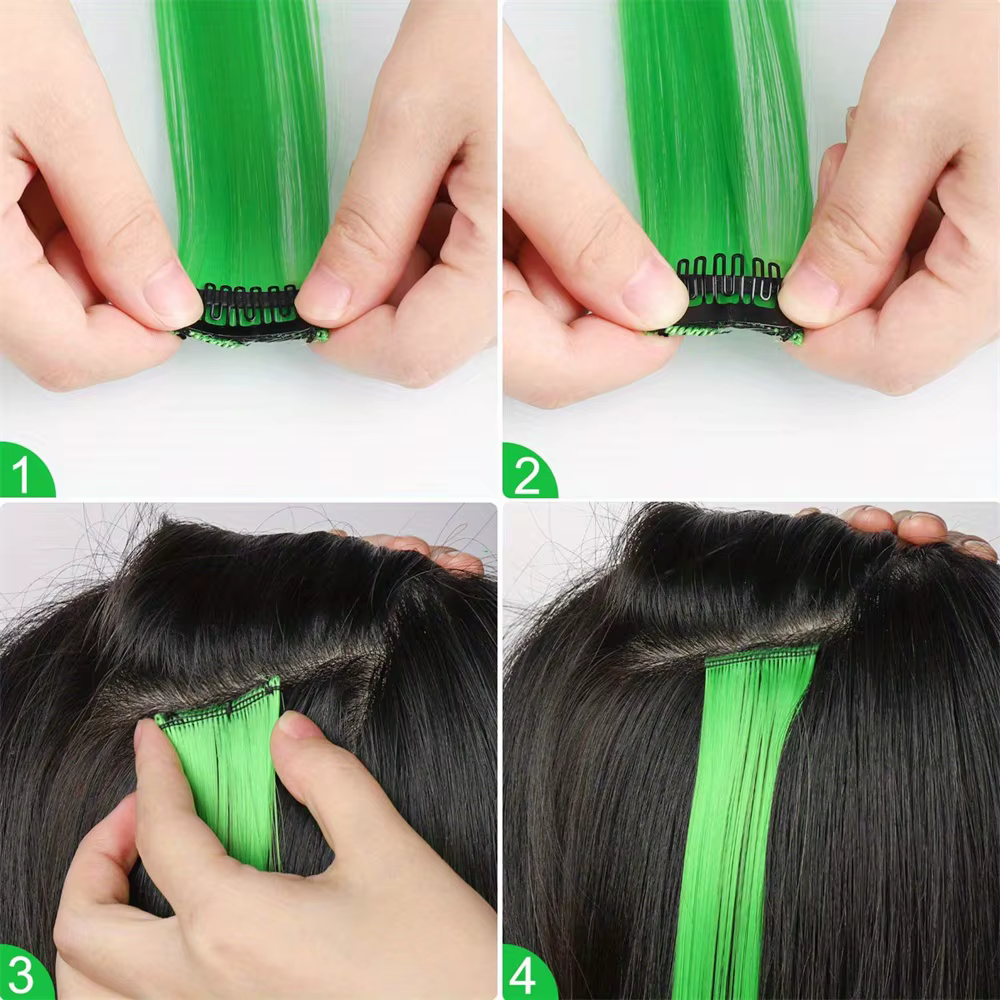 Extensions capillaires synthétiques à clipser de 22 pouces