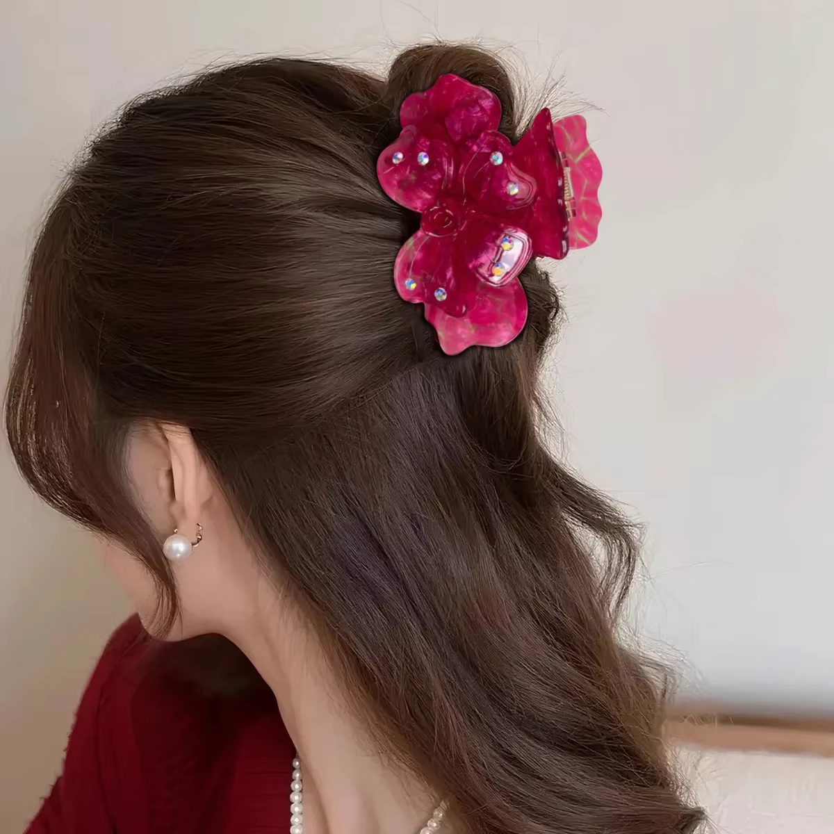 2025 léger luxe Mature dame griffe de cheveux conception multicouche matériaux haut de gamme pinces