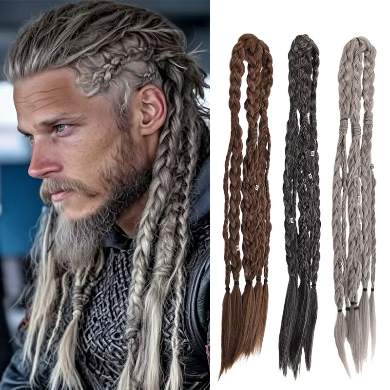 Extensions de cheveux tressés synthétiques pour hommes