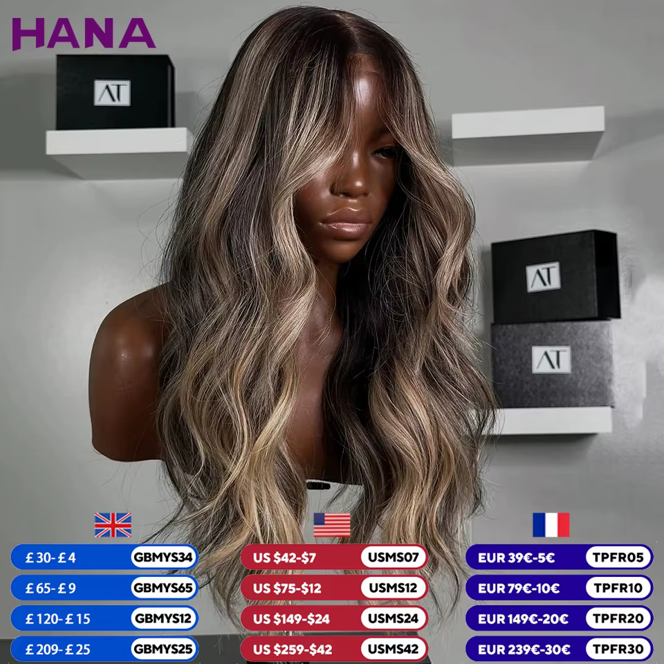 Perruque à cordon de serrage 13x4 13x6 Lace Frontal Wig Body Wave Highlight Blonde Black Colored PrePlucked 5x5