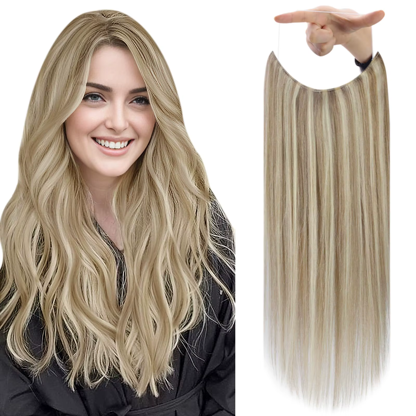 Extensions de ligne de poisson de cheveux humains une pièce | Trame super fine pour la couverture supérieure de la tête