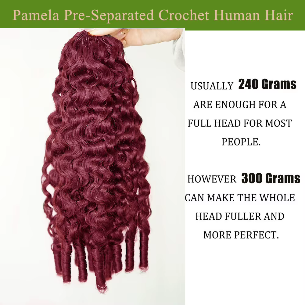 Extensions de cheveux humains bouclés vierges birmans couleur bordeaux