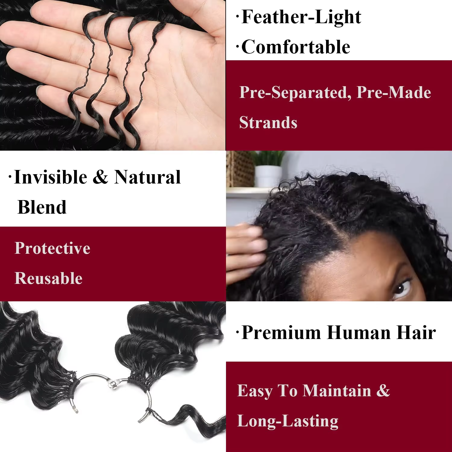 Extensions de cheveux en plumes Deep Wave