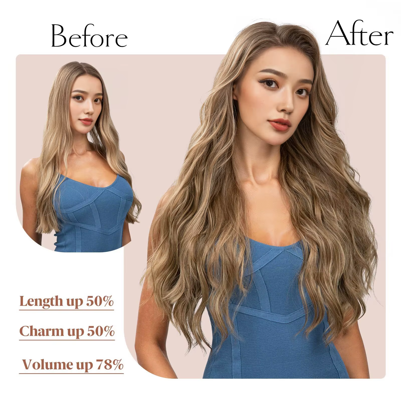 SARLA 22 pouces pince synthétique dans les Extensions de cheveux 4 pièces/ensemble postiche longue ondulée épaisse pour les femmes brun blond noir cheveux naturels
