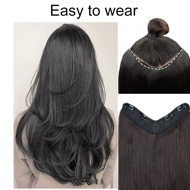 Extension capillaire synthétique longue et lisse de 22 pouces