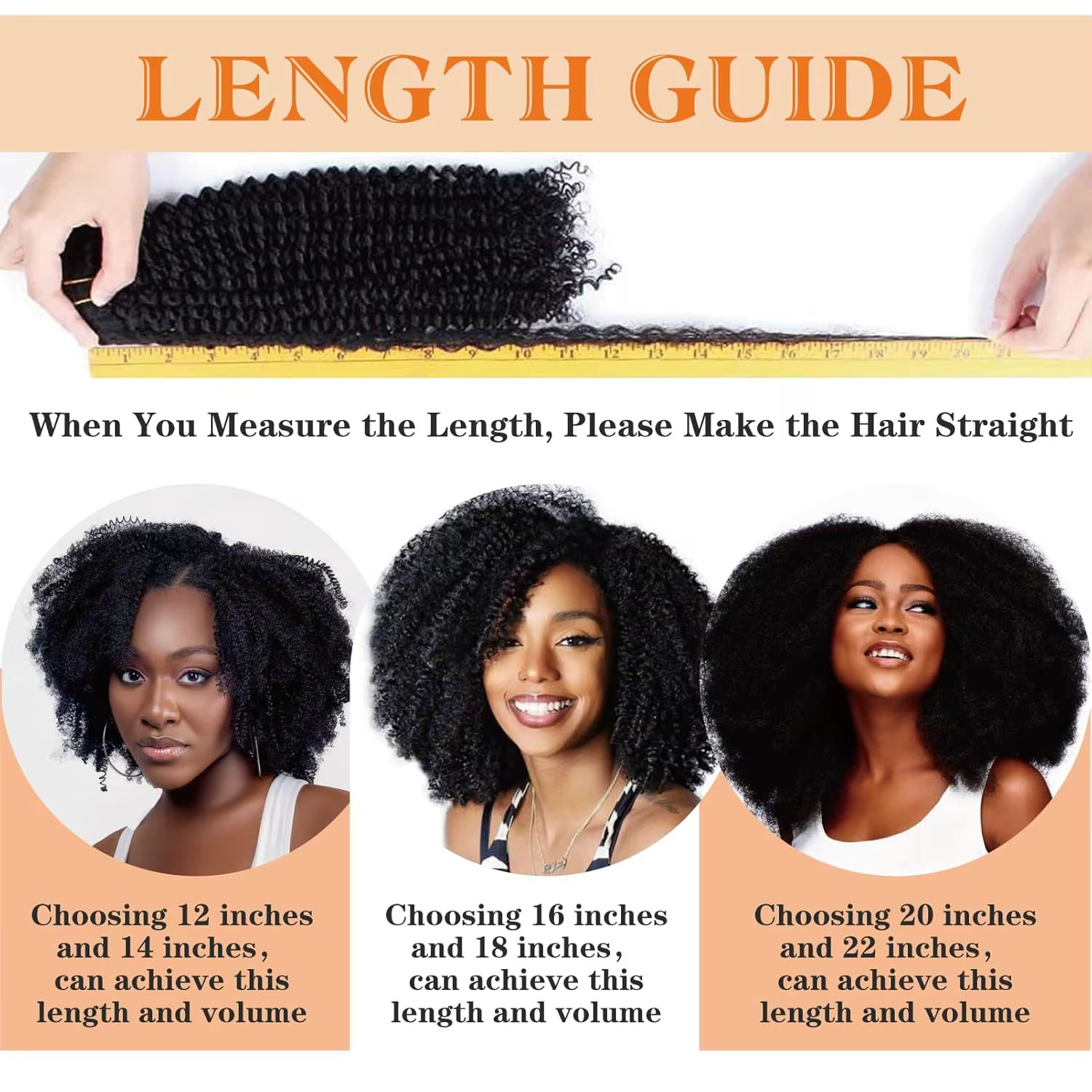 Extensions de cheveux bouclés afro crépus