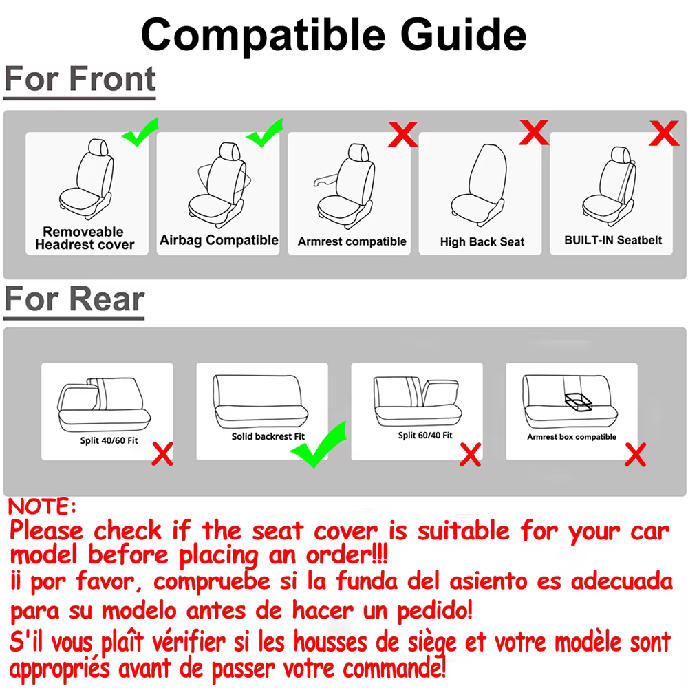 AUTO PLUS-Housses de siège de voiture, taille universelle, adaptées à la plupart des voitures, SUV, camion, camionnette, accessoires intérieurs, ensemble complet