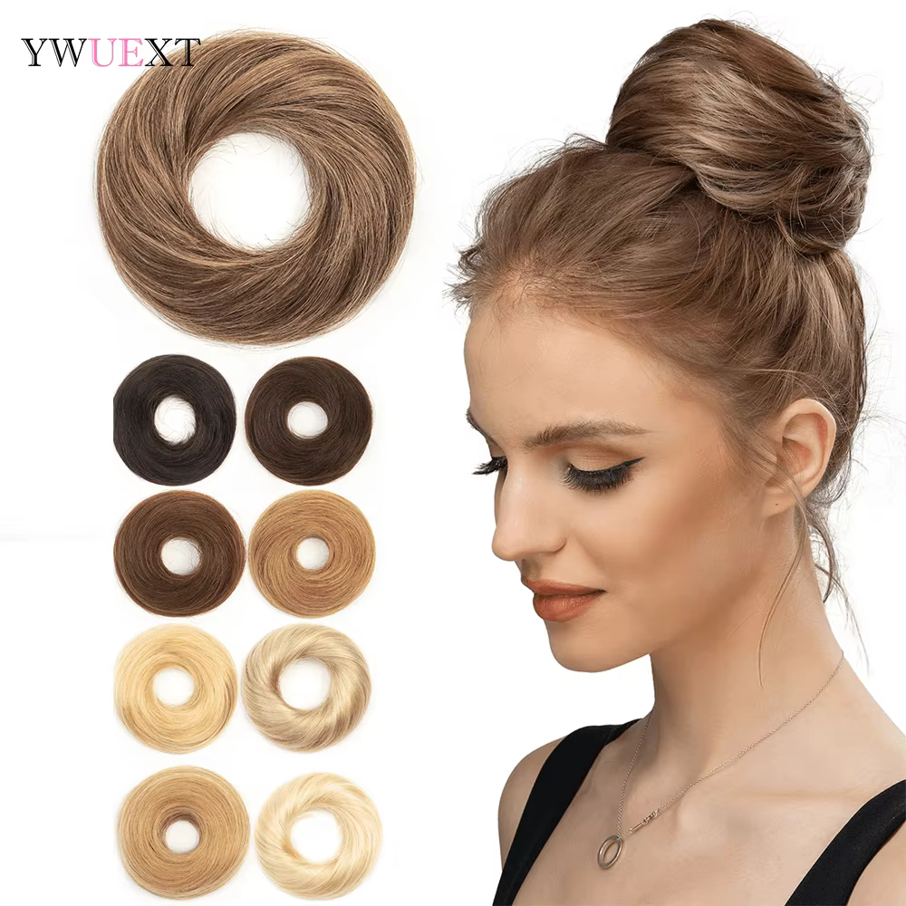 Chignon de cheveux humains Scrunchie postiche Updo