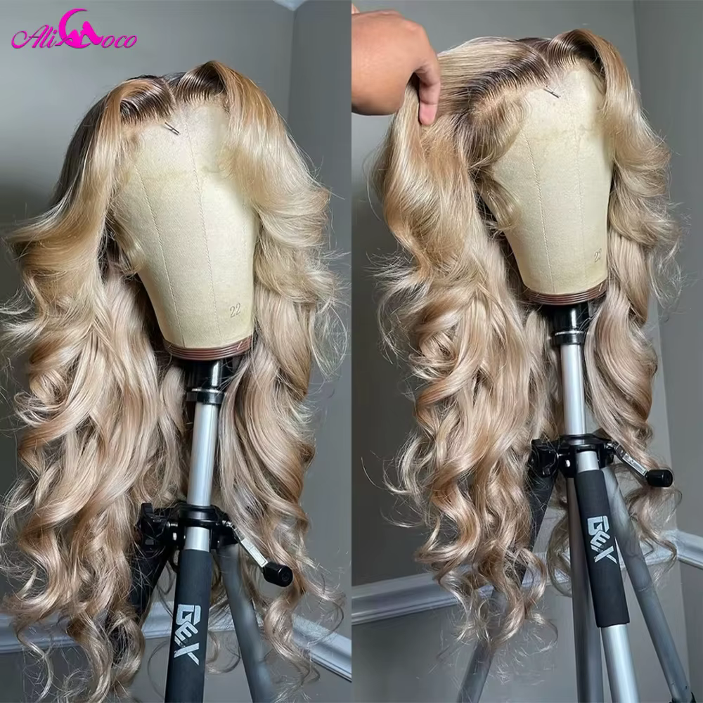 Perruques blondes cendrées en cheveux humains