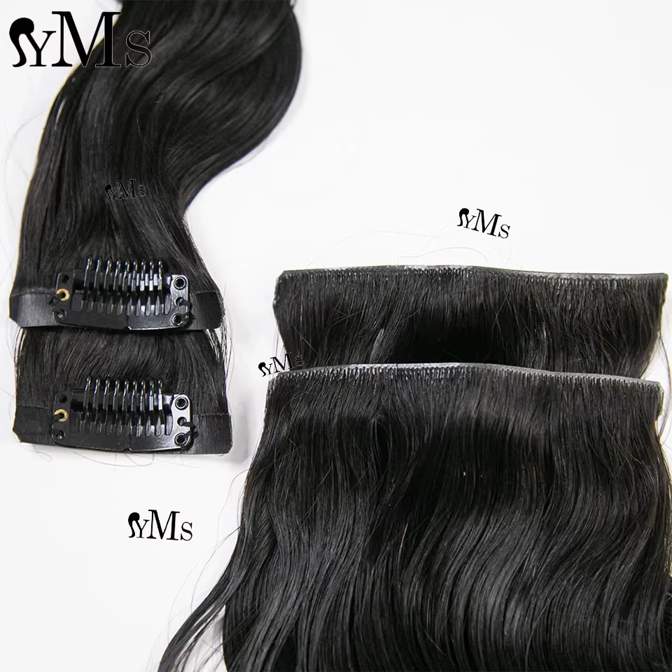 Clip de bord Invisible dans les Extensions de cheveux vague de corps YMS