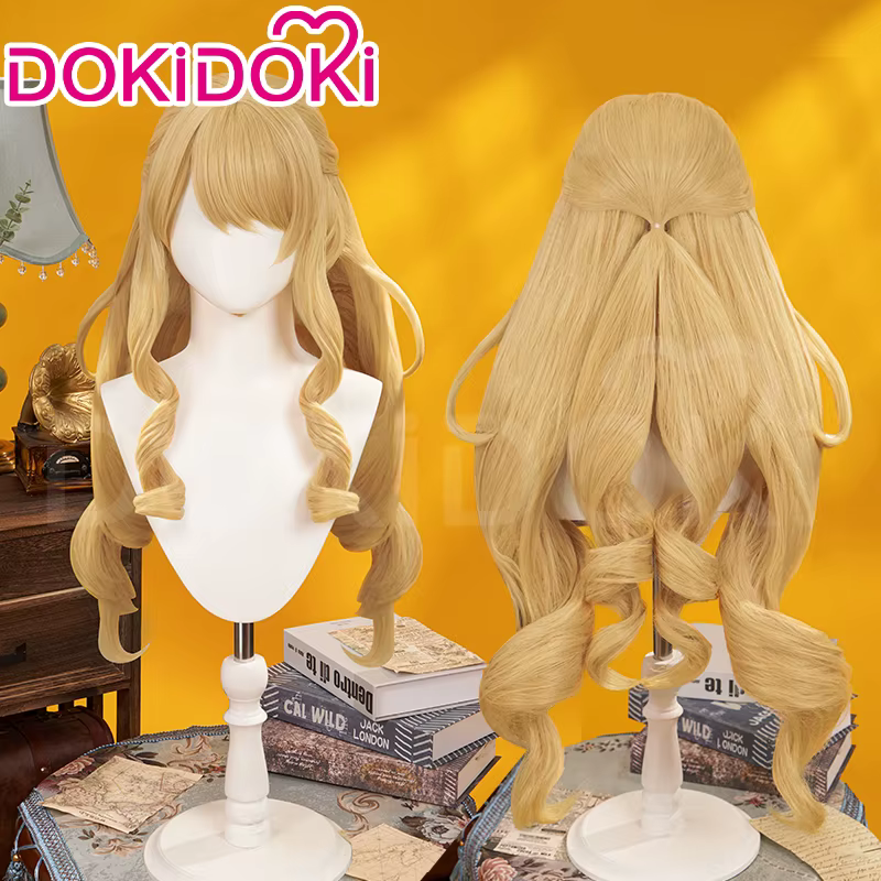 EN STOCK Navia perruque jeu Genshin Impact DokiDoki femmes cheveux longs blonds Fontaine Navia casquette de perruque gratuite Navia lunettes de soleil