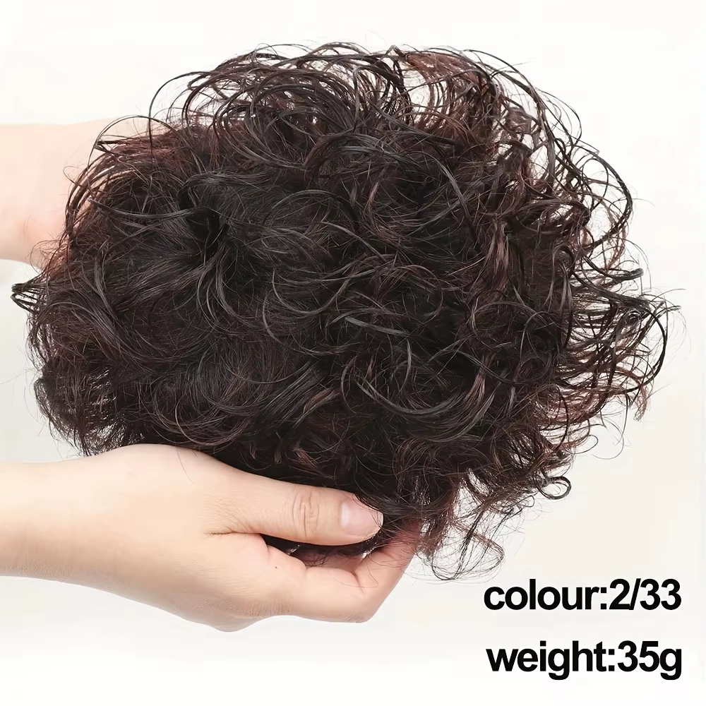 Perruque courte ondulée bouclée 100% cheveux humains pour hommes