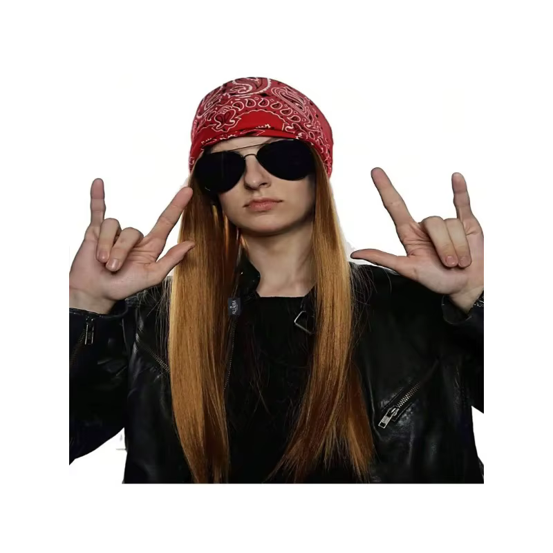 Perruque RapMetal Hiphelicopter avec Bandana pour Homme et Femme