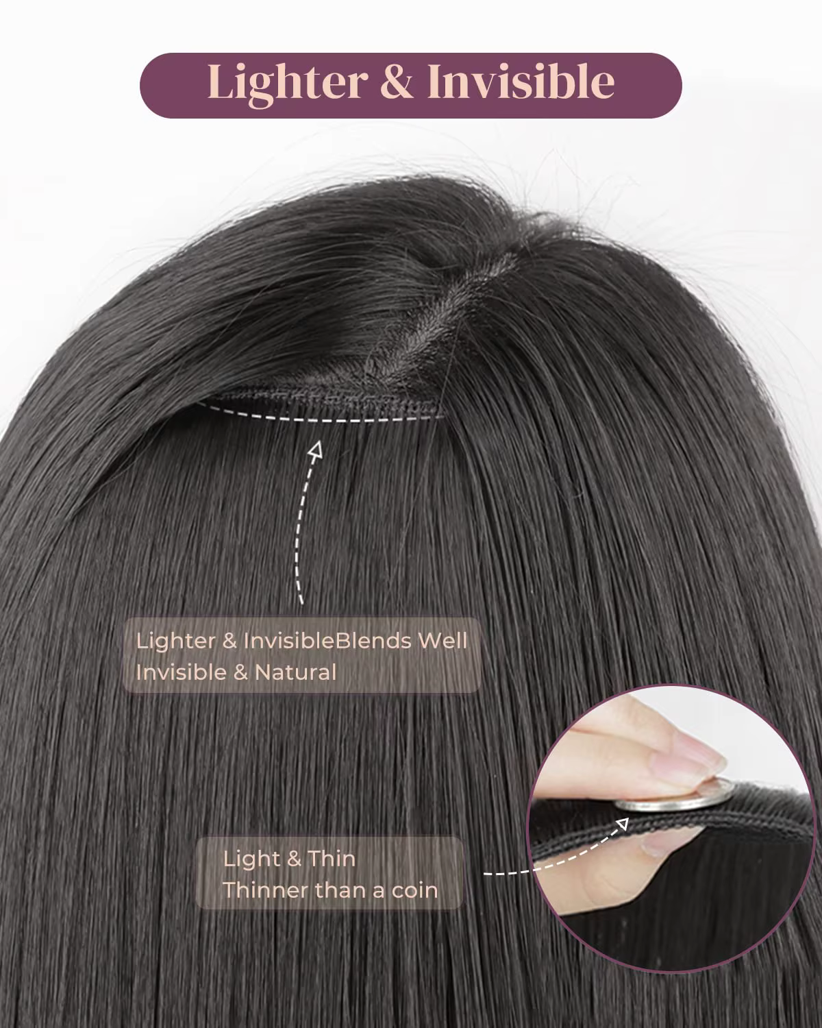 Extensions capillaires synthétiques légères à clips