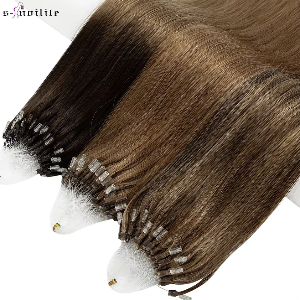 S-noilite 0.5g Micro boucle Extensions de cheveux humains extrémité saine
