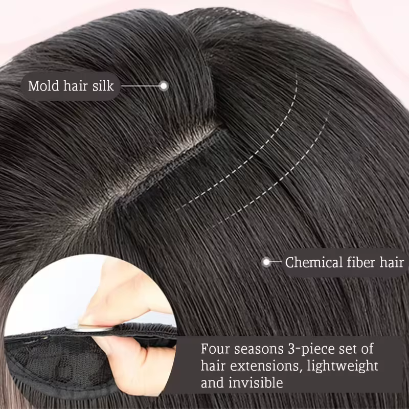 Extension capillaire synthétique longue et lisse de 24 pouces