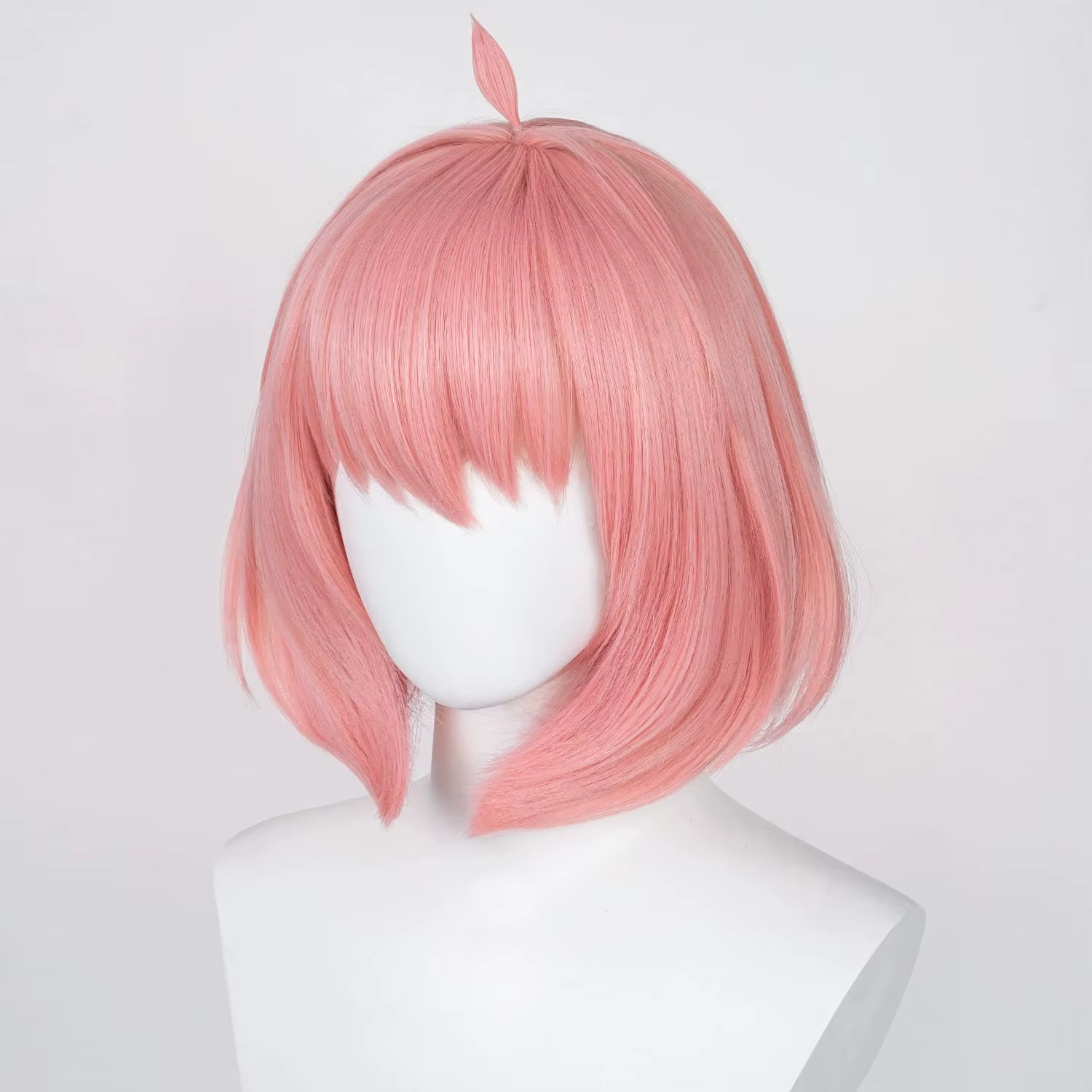 Anya Forger-Perruque Bob Rose Synthétique pour Halloween