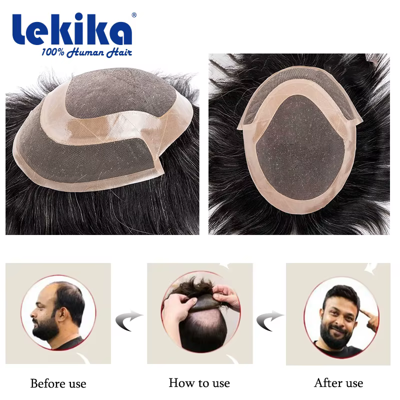 Prothèse capillaire pour homme en dentelle française