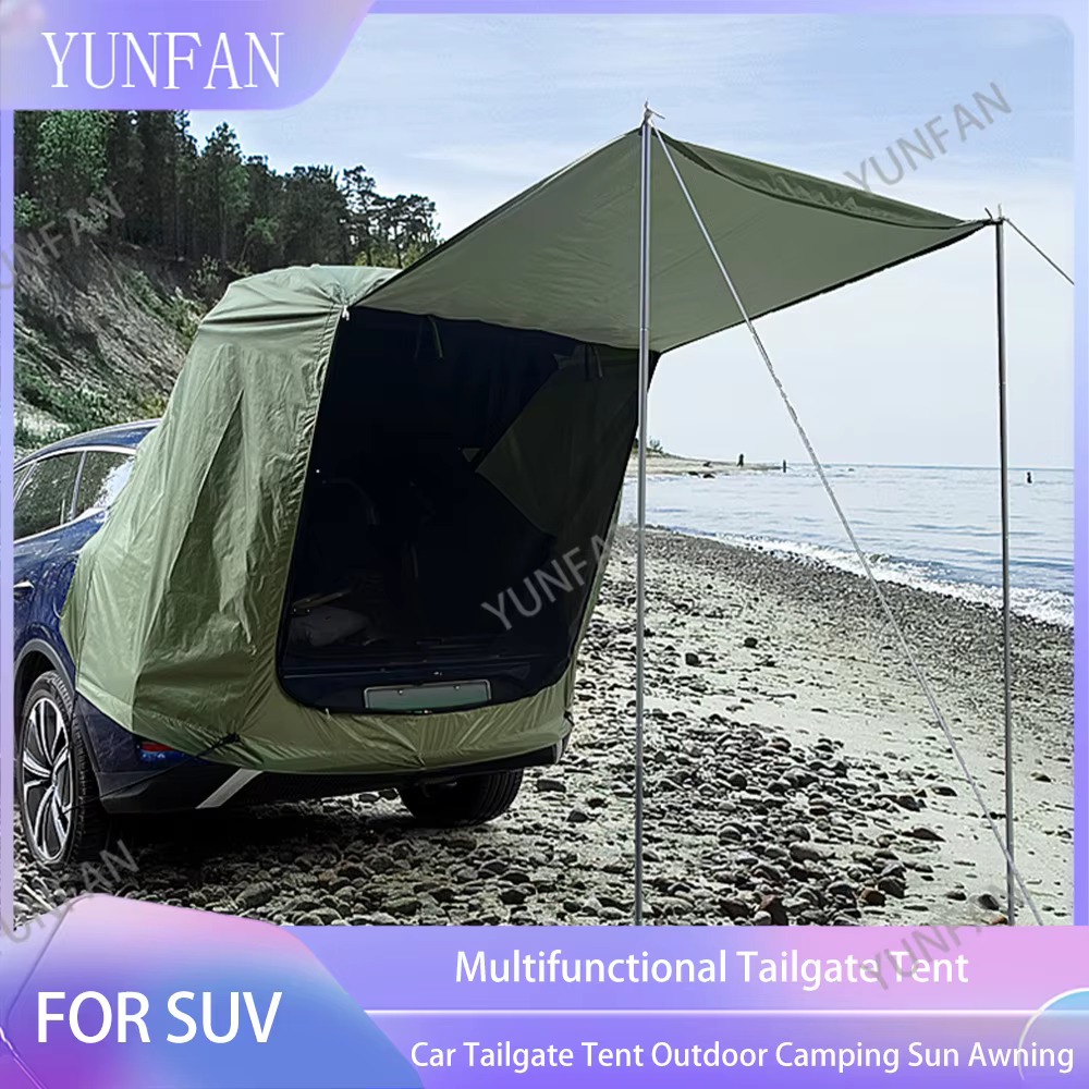 Tente de camping multifonctionnelle pour l'arrière de voiture avec auvent, résistante au soleil et à la pluie, pour pique-nique et camping en plein air