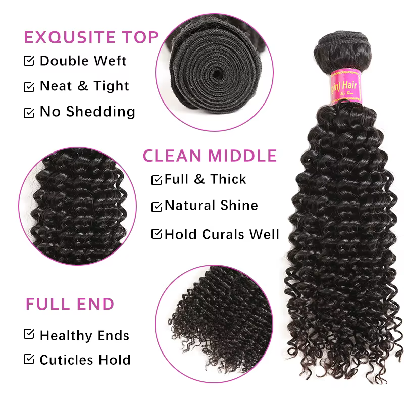 Ali Queen cheveux crépus bouclés cheveux humains paquets 3/4 pièces brésilien 10 "- 30" couleur naturelle 100% cheveux humains armure Remy Extension de cheveux