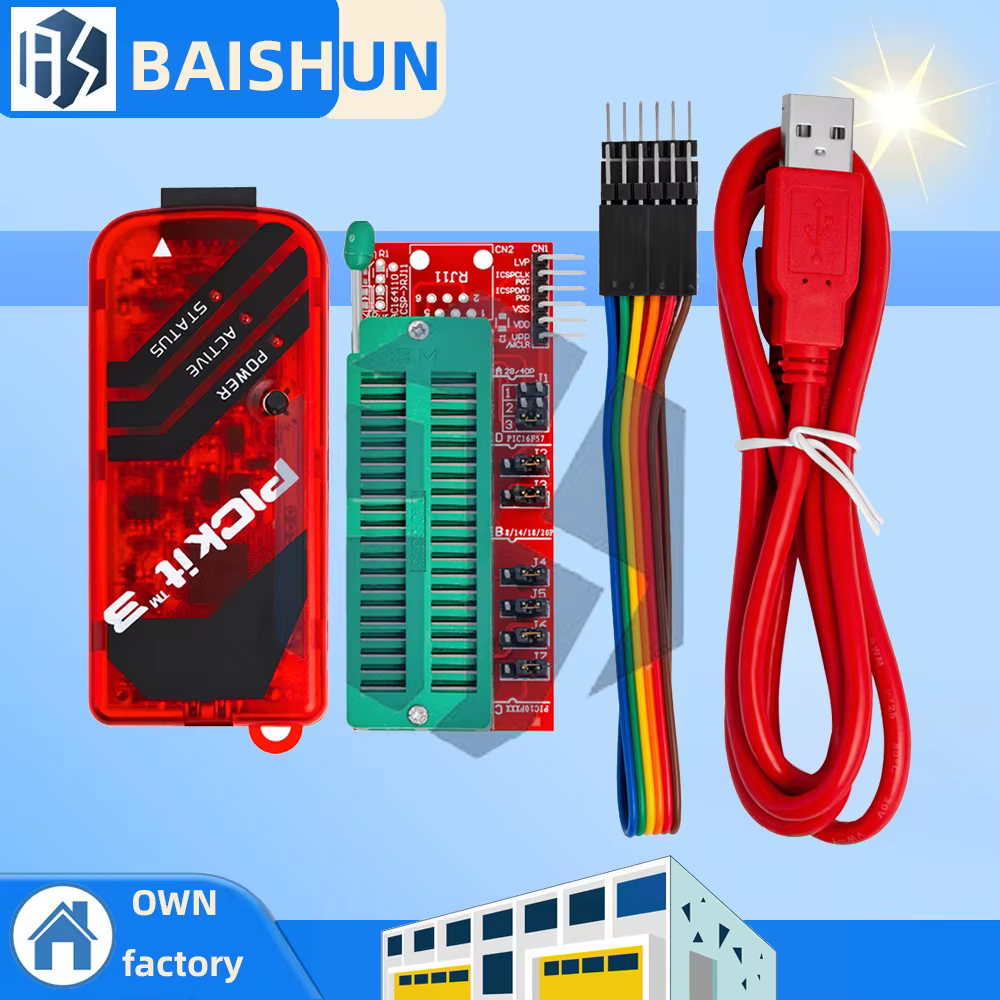 PICKIT3 KIT3.5 PIC KIT3 PICKIT 3 programmeur programmation hors ligne puce de microcontrôleur PIC + siège adaptateur de programmeur PIC