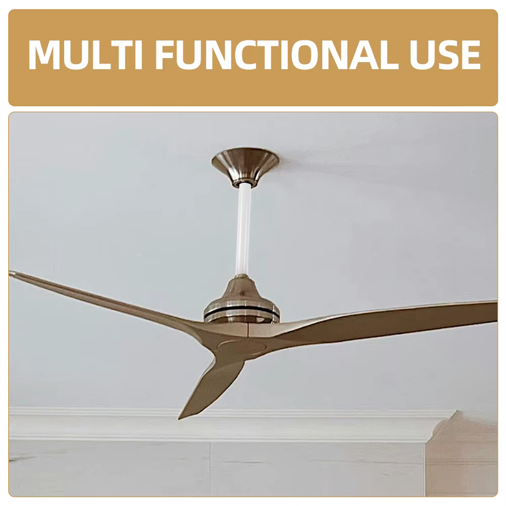Tige d'extension pour ventilateur de plafond, 3 pièces, épaisse et robuste, connexion à double trou, compatibilité universelle, installation facile pour les plafonds hauts
