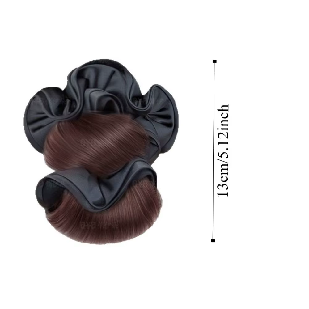 Nouveau Chignon Synthétique Noir avec Pince à Cheveux et Élastique