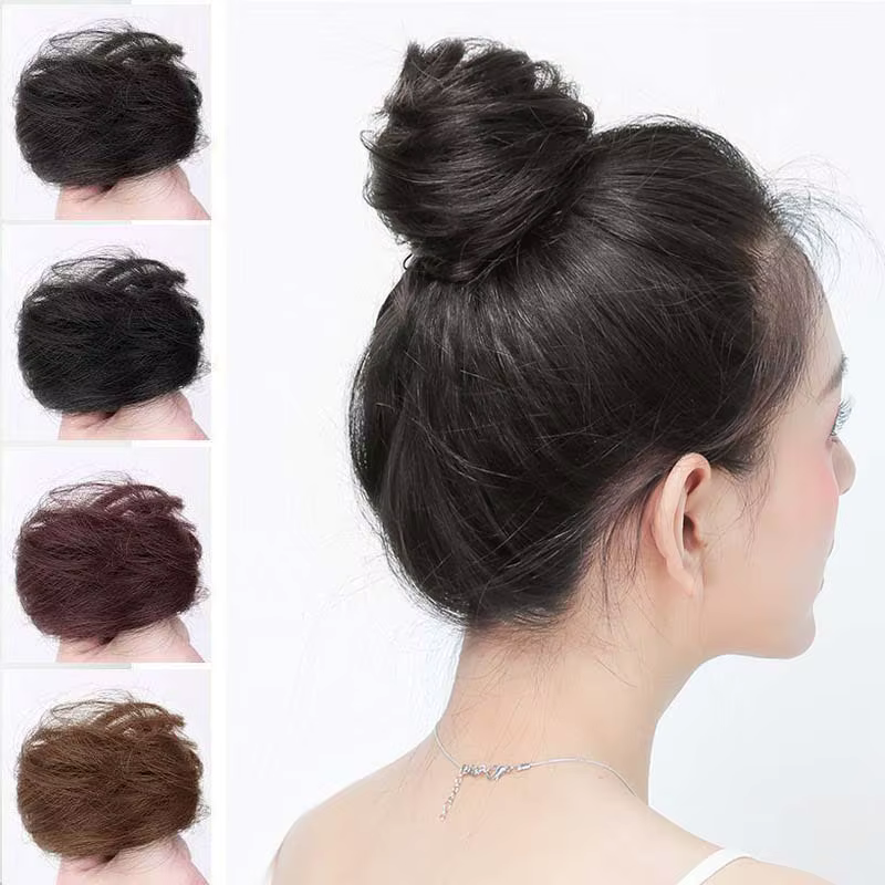 Chignon synthétique bouclé et lisse