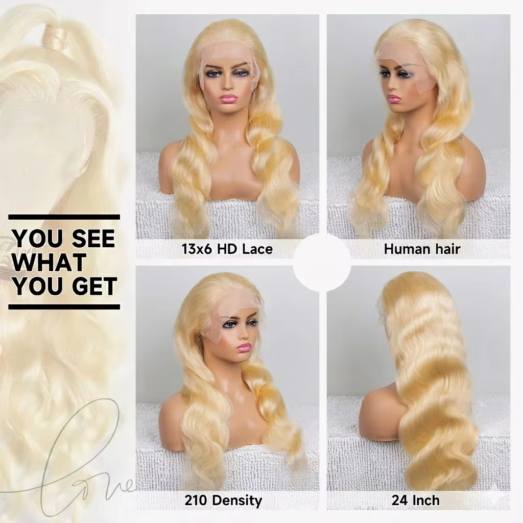 13x4 13x6 360 perruque de dentelle 613 Blonde vague de corps 5X5 prêt et aller sans colle