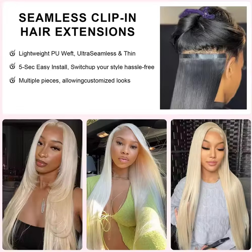 Clip dans les Extensions de cheveux 8 pièces 613