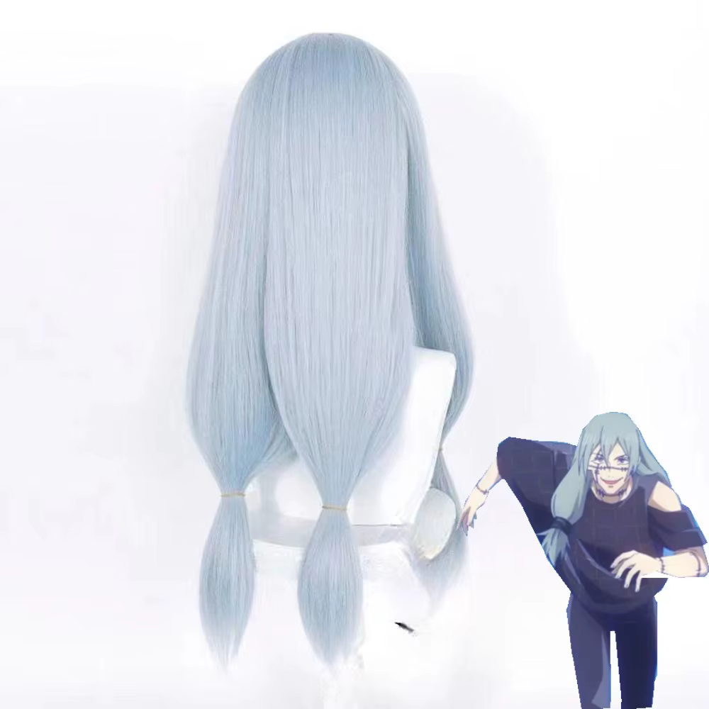 Perruque Anime Mahito bleue