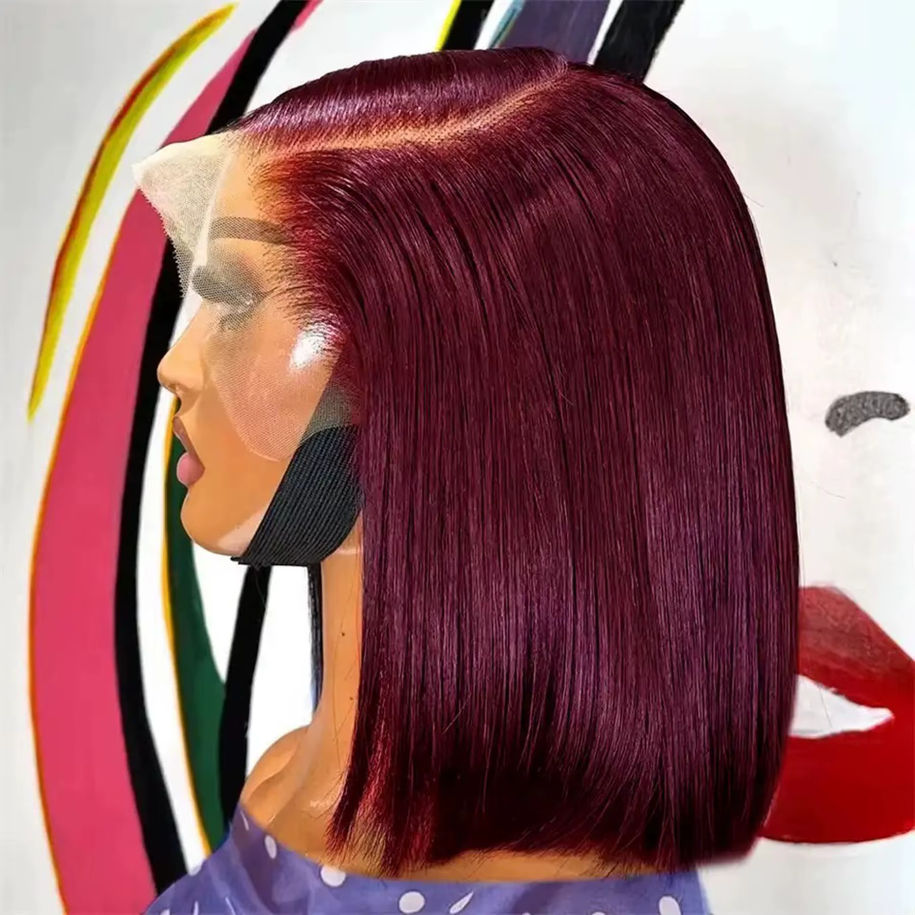 Perruque Bob Lace Frontal Wig sans colle