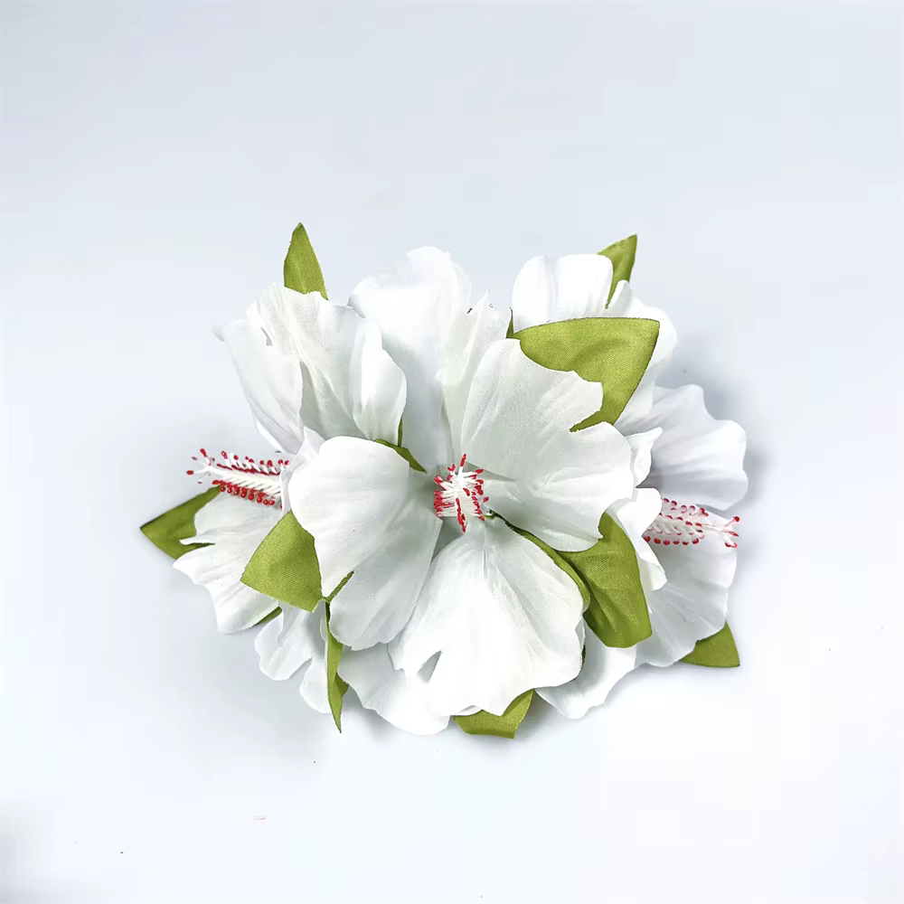 Pince à cheveux en forme de fleur d'hibiscus hawaïenne
